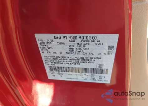 2008 Ford Escape Limited из США, поврежденный, VIN 1FMCU04118KE45573